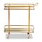 Baxton Studio Destin Modern Glam Brushed Gold Finished Metal and Mirrored Glass 2-Tier Mobile Wine Bar Cart 181-11196-Zoro - alternate 2